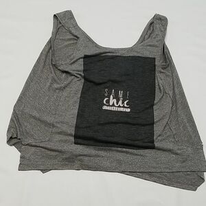 🎁5/25  Moist Graphic Tank Top Same Chic Different Day Women's Medium Grey Black